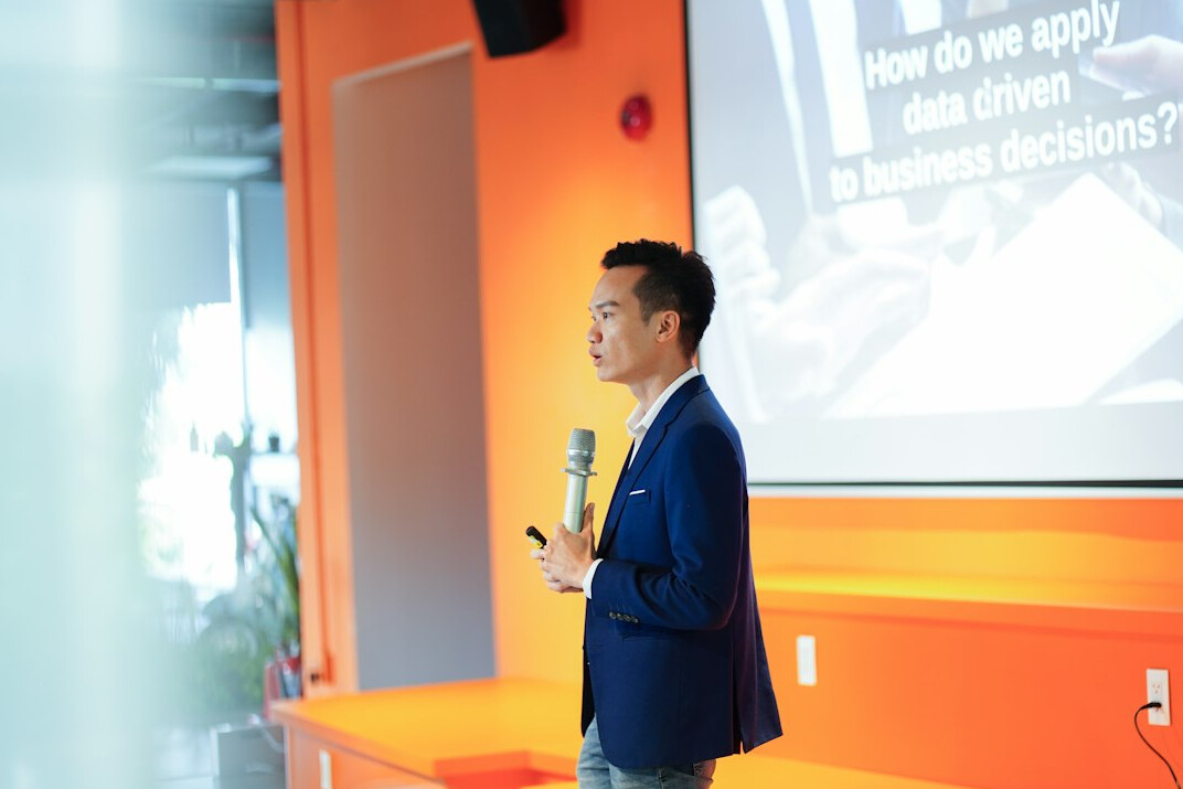 person giving presentation
