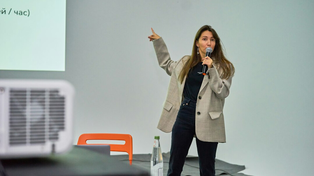 confident professional speaking