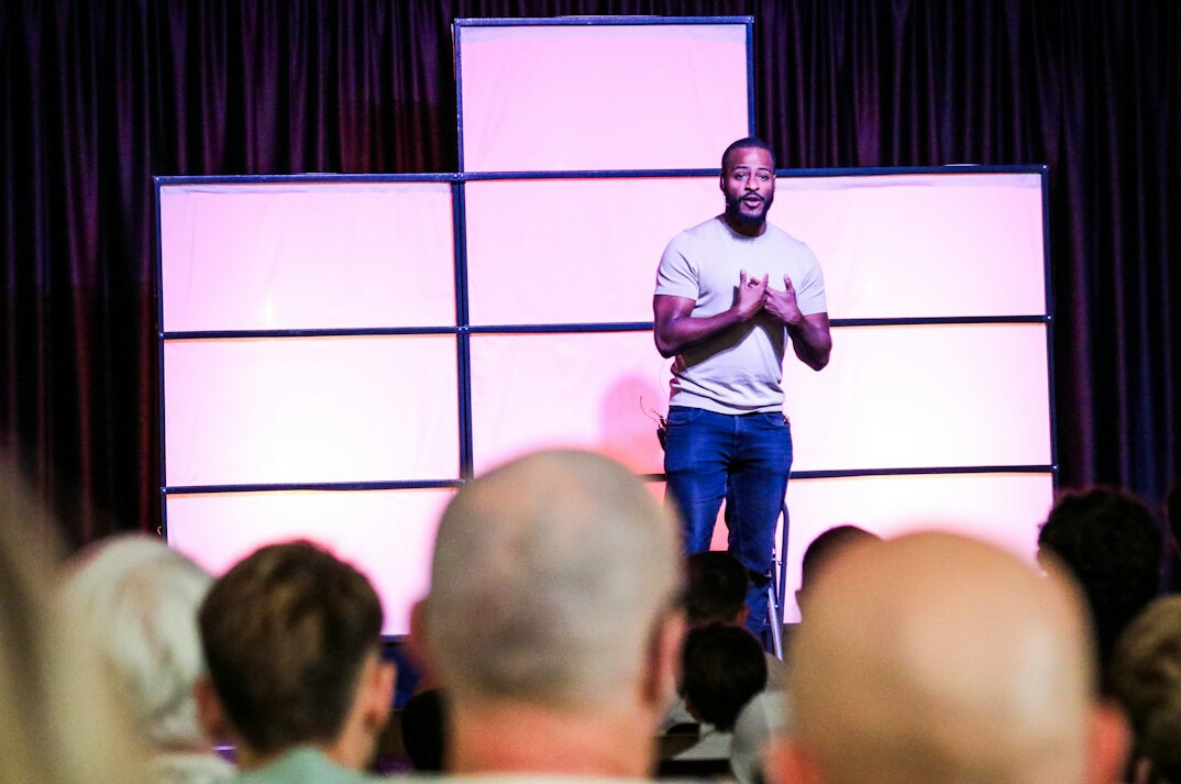 person giving presentation